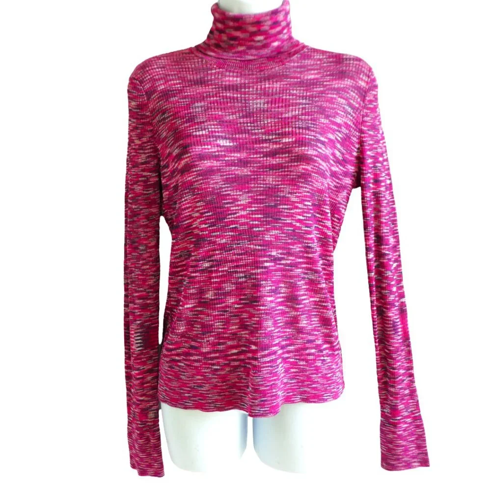 Missoni Target Pink Space Dye Knit Turtleneck Long Sleeve Stretchy M